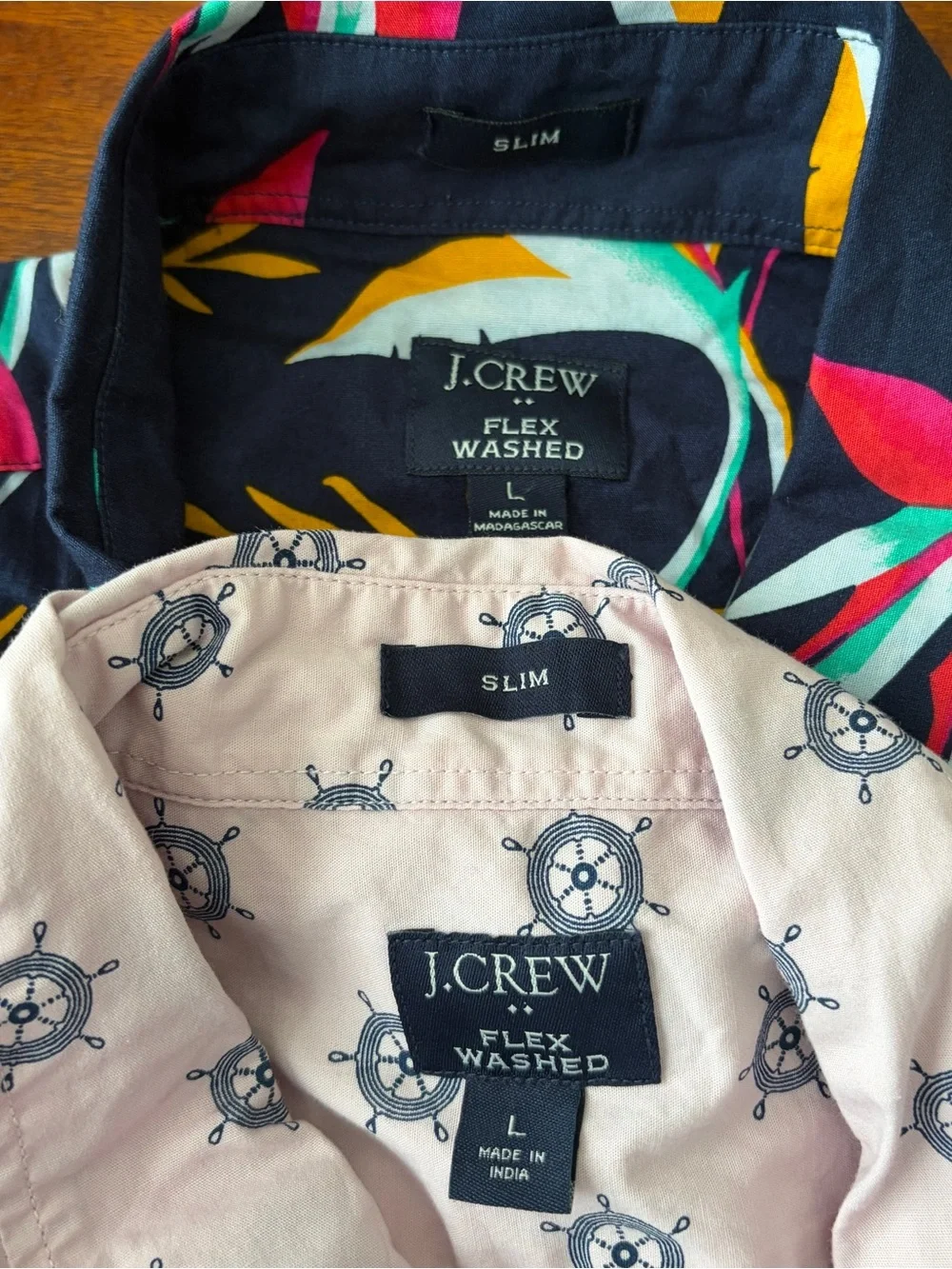 J. Crew Flex Washed Cotton Floral Coastal Short Sleeve Slim Button Up Shirt Lot